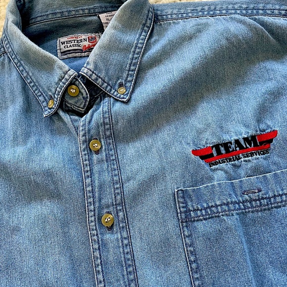 Vintage Other - vintage long sleeve denim button up